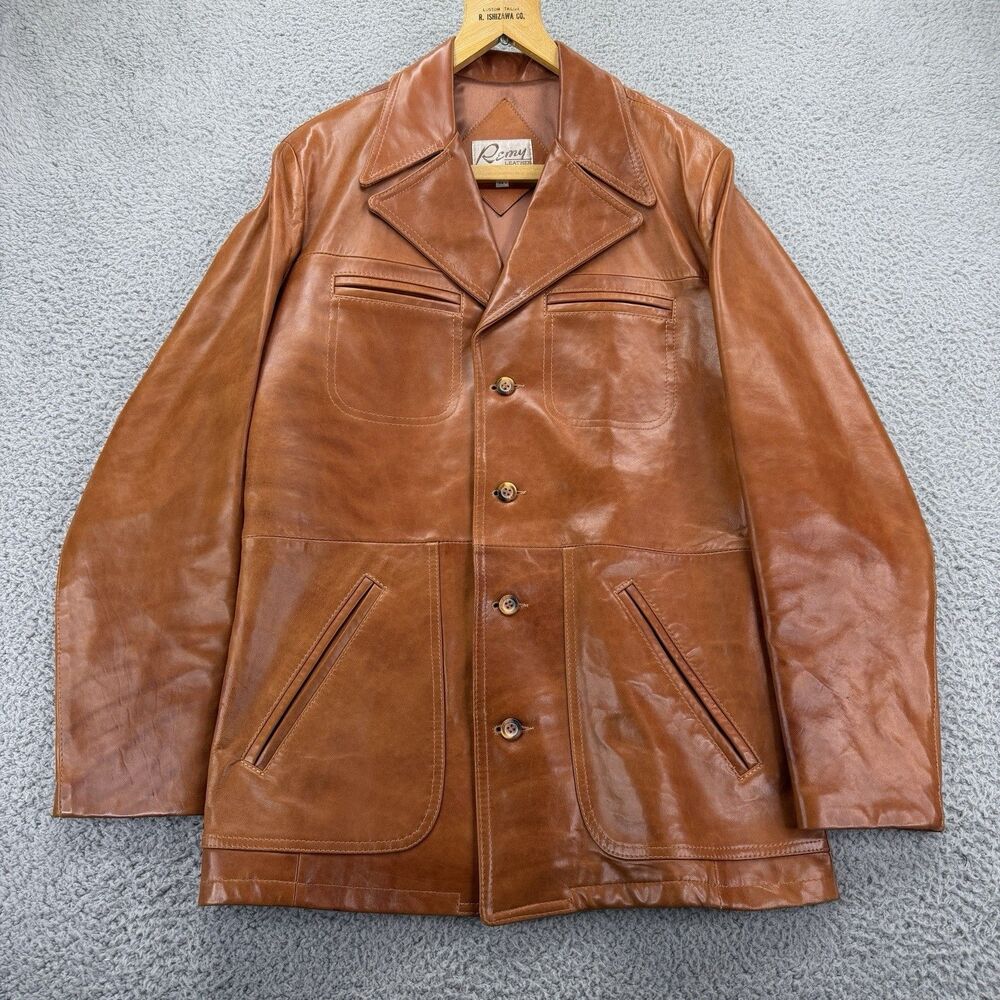 Vintage Remy Leather Western Jacket Mens  40L Rockabilly-Pre-Owned see photos